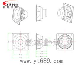 2.75寸内磁铁盆架喇叭成品图