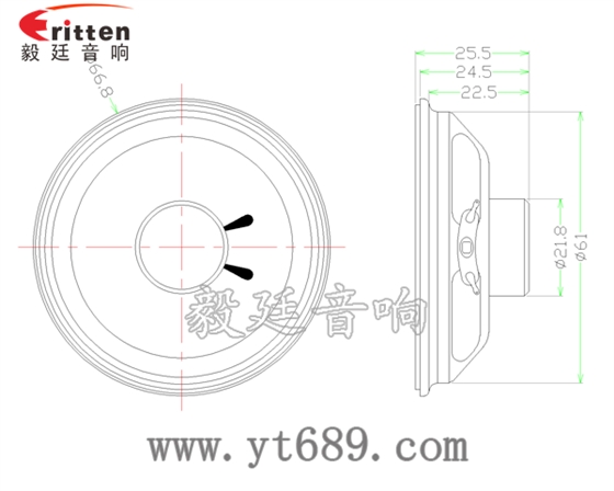 66mm全频桌面音箱喇叭成品图