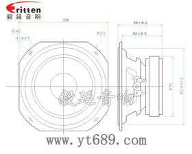 5.25寸4欧25瓦中低音喇叭成品图