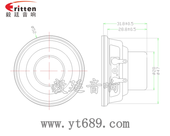 52mm8w故事机喇叭成品图