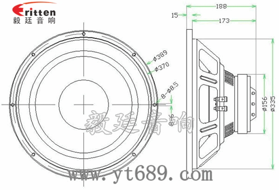 15寸大功率汽车音响喇叭成品图