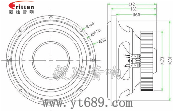 10寸200w超重低音喇叭成品图