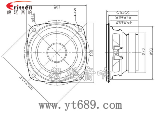 105mm10W中低音喇叭成品图 4寸15W多媒体音箱中低音喇叭成品图