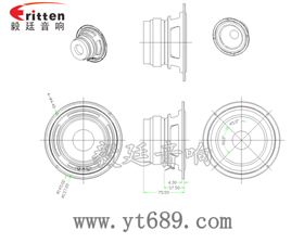 5.25寸30W双磁外磁中低音喇叭成品图