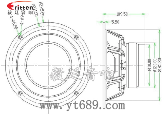 8寸80W外磁双磁重低音喇叭成品图 3寸20W全频HiFi音箱喇叭成品图