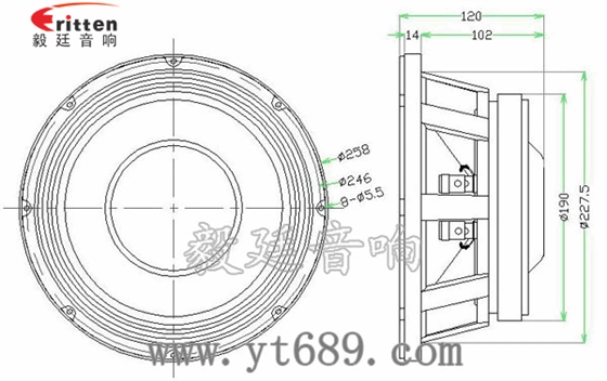 10寸65芯300瓦重低音喇叭成品图