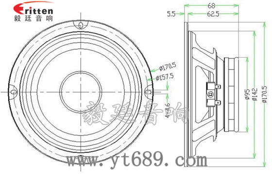 6.5寸4欧50W中低音喇叭成品图