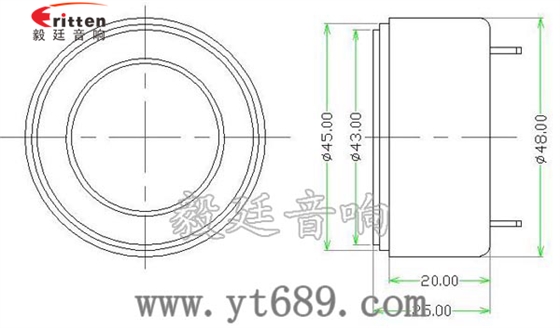 45mm15W25芯中高音喇叭成品图