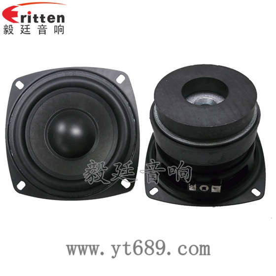 4寸25芯30瓦重低音喇叭正面图 1.38寸40瓦舞台音箱全频喇叭正反面