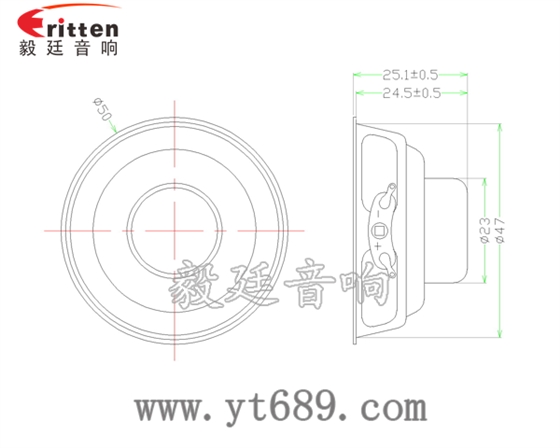 52mm5瓦4欧内磁全频喇叭成品图 3瓦40mm外磁全频喇叭成品图