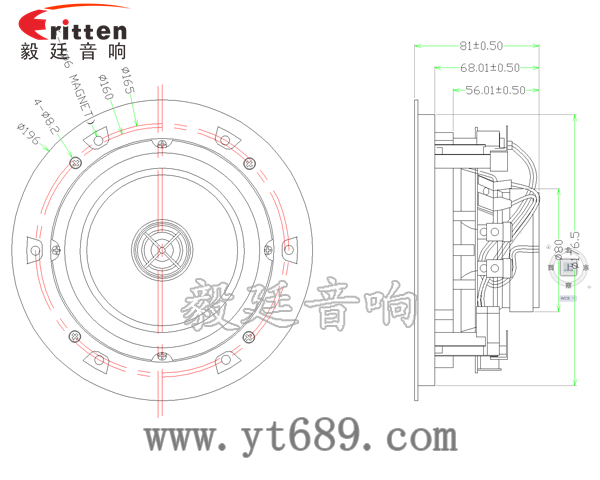 5.25寸天花扬声器成品图