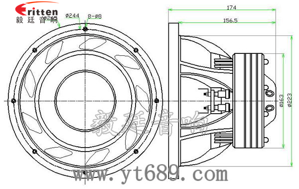 10寸汽车低音喇叭成品图