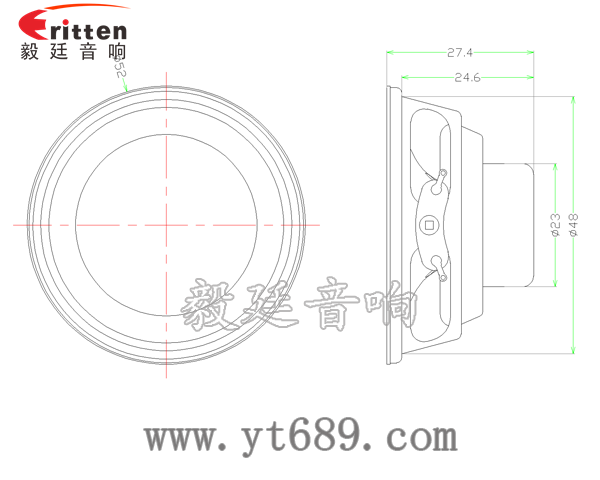 52mm 4Ω5w16芯全频喇叭成品图