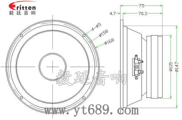 6.5寸Til音圈汽车音响中音喇叭成品图