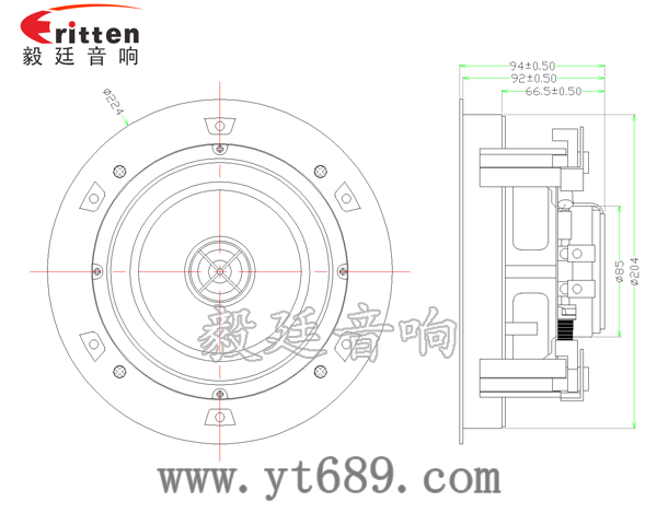 6.5寸天花吸顶式喇叭成品图