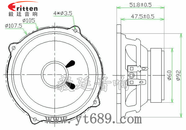 4寸15W多媒体音箱中低音喇叭成品图 4寸15W多媒体音箱中低音喇叭成品图