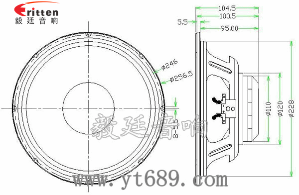 10寸75瓦汽车音响重低音喇叭成品图
