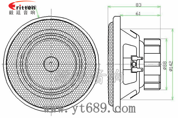 6.5寸50瓦多媒体音箱全频喇叭成品图