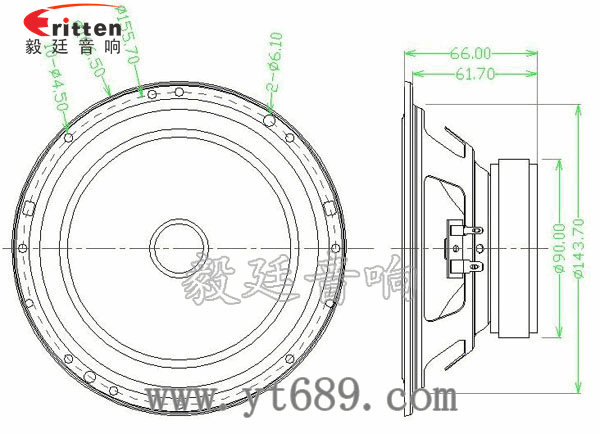 6.5寸25芯40瓦全频喇叭成品图