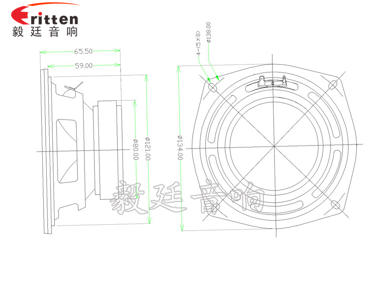 5.25寸25W多媒体中低音喇叭成品图 5.25寸25W多媒体中低音喇叭成品图