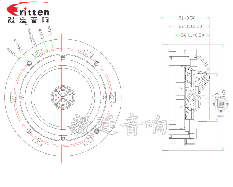 5.25寸天花扬声器成品图 5.25寸天花扬声器成品图