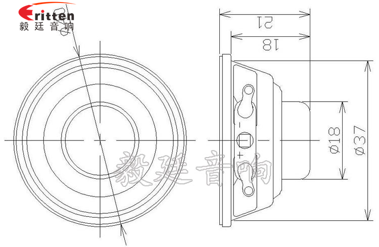2W40mm蓝牙音箱喇叭成品图