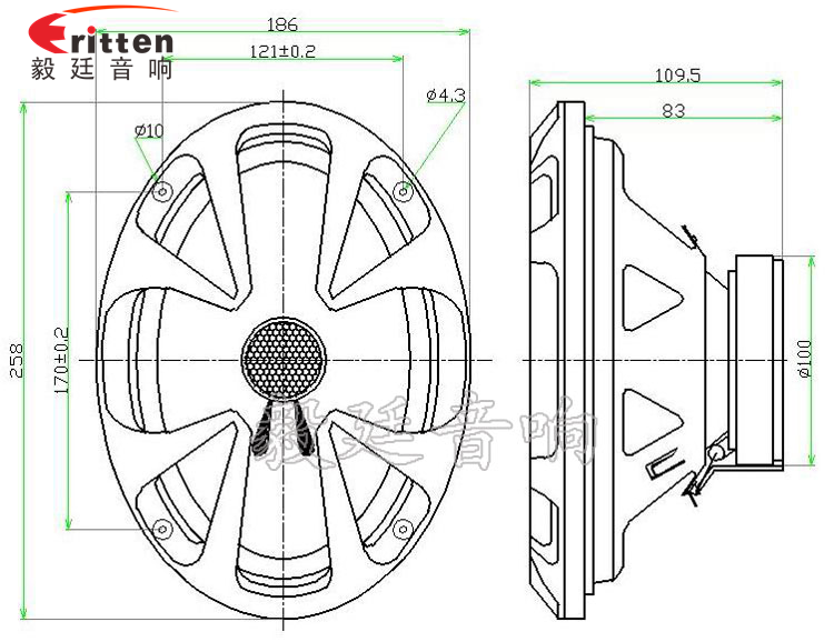 6寸25芯蓝牙音箱全频喇叭成品图