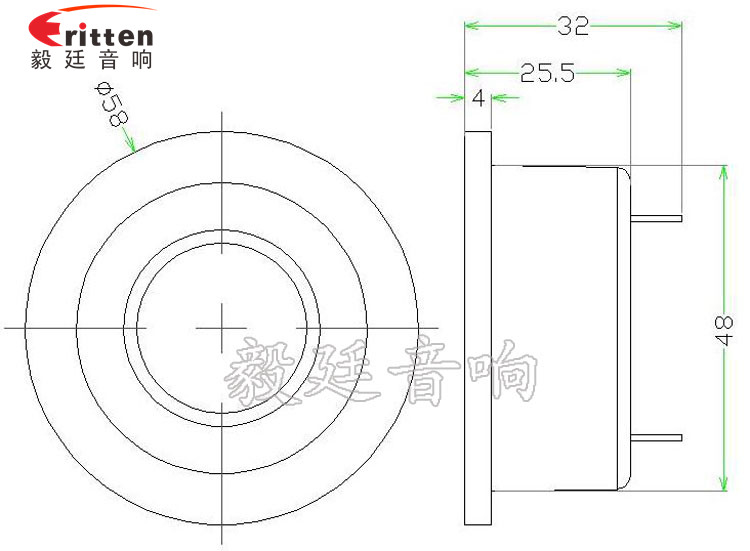 58mm15W多媒体音箱喇叭成品图