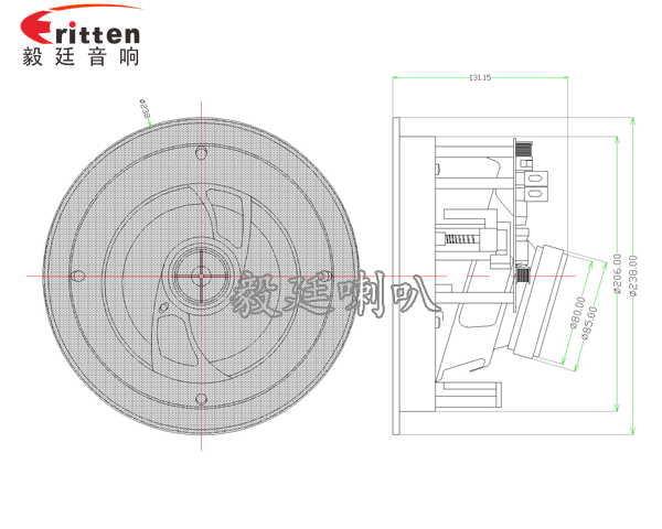 高端6.5寸吸顶式天花喇叭 高端6.5寸吸顶式天花喇叭